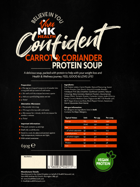 The VivaMK Carrot and Coriander Nutrional Information